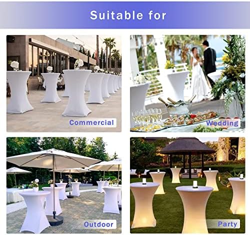 Spandex Black Cocktail Table Covers for 30-32 Inch High Top Pub 4 Pack, alternate view 7