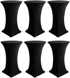 Spandex Black Cocktail Table Covers for 30-32 Inch High Top Pub 6 Pack