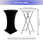 Spandex Black Cocktail Table Covers for 30-32 Inch High Top Pub 6 Pack, alternate view 3