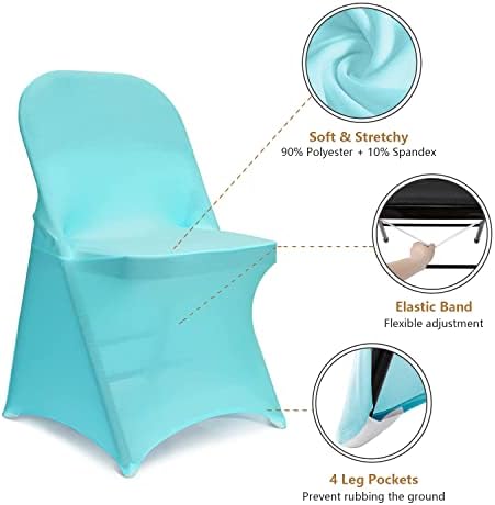 Spandex Chair Covers, 12 PCS Folding Chair Covers, Universal Fitted Chair Slipcovers for Wedding, Party, alternate view 4