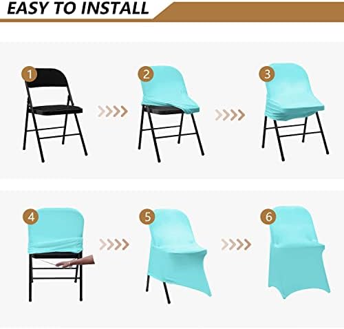 Spandex Chair Covers, 12 PCS Folding Chair Covers, Universal Fitted Chair Slipcovers for Wedding, Party, alternate view 5