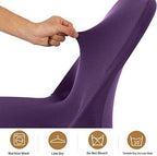 Spandex Chair Covers, Purple Folding Chair Covers 12 Pack, Universal Fitted Chair Slipcovers for Wedding, Party, alternate