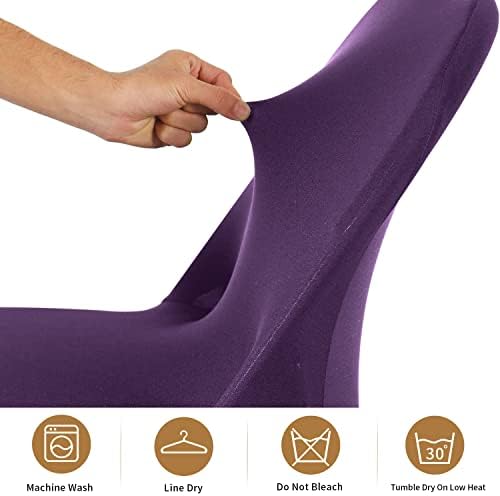 Spandex Chair Covers, Purple Folding Chair Covers 12 Pack, Universal Fitted Chair Slipcovers for Wedding, Party, alternate