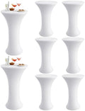 Spandex Cocktail Table Covers, 24x43 Inch, White, 8 Pack in 24x43 Inch in White