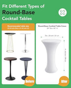 Spandex Cocktail Table Covers, 24x43 Inch, White, 8 Pack in 24x43 Inch in White, alternate view 2