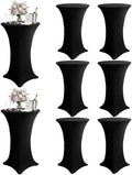 Spandex Cocktail Table Covers, 28x43 Inch, Black, 8 Pack in 28x43 Inch in Black