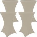 Spandex Cocktail Table Covers 4 Pack, Elastic Fitted Stretch Table Cloth, Round High Top Tablecloths for Bar