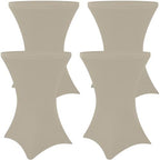 Spandex Cocktail Table Covers 4 Pack, Elastic Fitted Stretch Table Cloth, Round High Top Tablecloths for Bar