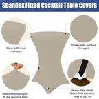Spandex Cocktail Table Covers 4 Pack, Elastic Fitted Stretch Table Cloth, Round High Top Tablecloths for Bar, alternate view