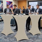 Spandex Cocktail Table Covers 4 Pack, Elastic Fitted Stretch Table Cloth, Round High Top Tablecloths for Bar, alternate view