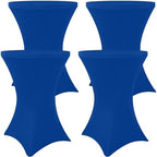 Spandex Cocktail Table Covers 4 Pack, Elastic Fitted Stretch Table Cloth, Round High Top Tablecloths for Bar
