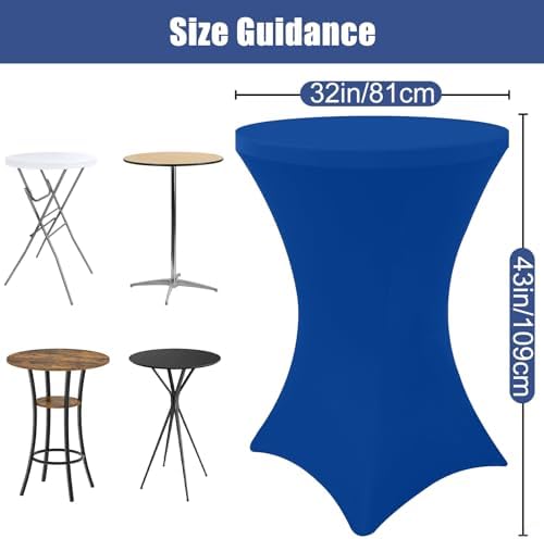 Spandex Cocktail Table Covers 4 Pack, Elastic Fitted Stretch Table Cloth, Round High Top Tablecloths for Bar, alternate view