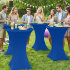Spandex Cocktail Table Covers 4 Pack, Elastic Fitted Stretch Table Cloth, Round High Top Tablecloths for Bar, alternate view