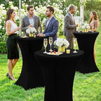 Spandex Cocktail Table Covers 4 Pack, Elastic Fitted Stretch Table Cloth, Round High Top Tablecloths for Bar, alternate view