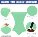 Spandex Cocktail Table Covers 4 Pack, Elastic Fitted Stretch Table Cloth, Round High Top Tablecloths for Bar, alternate view