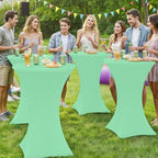 Spandex Cocktail Table Covers 4 Pack, Elastic Fitted Stretch Table Cloth, Round High Top Tablecloths for Bar, alternate view