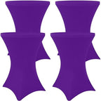 Spandex Cocktail Table Covers 4 Pack, Elastic Fitted Stretch Table Cloth, Round High Top Tablecloths for Bar