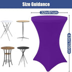 Spandex Cocktail Table Covers 4 Pack, Elastic Fitted Stretch Table Cloth, Round High Top Tablecloths for Bar, alternate view