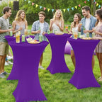 Spandex Cocktail Table Covers 4 Pack, Elastic Fitted Stretch Table Cloth, Round High Top Tablecloths for Bar, alternate view