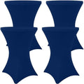 Spandex Cocktail Table Covers 4 Pack, Elastic Fitted Stretch Table Cloth, Round High Top Tablecloths for Bar