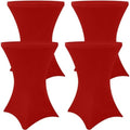 Spandex Cocktail Table Covers 4 Pack, Elastic Fitted Stretch Table Cloth, Round High Top Tablecloths for Bar