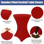 Spandex Cocktail Table Covers 4 Pack, Elastic Fitted Stretch Table Cloth, Round High Top Tablecloths for Bar, alternate view