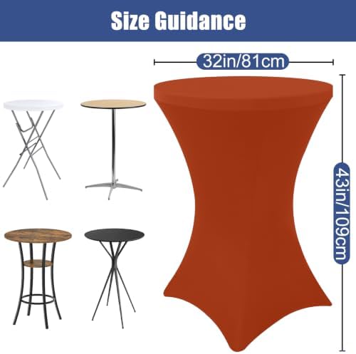 Spandex Cocktail Table Covers 4 Pack, Elastic Fitted Stretch Table Cloth, Round High Top Tablecloths for Bar, alternate view