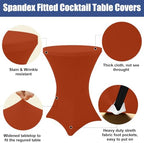 Spandex Cocktail Table Covers 4 Pack, Elastic Fitted Stretch Table Cloth, Round High Top Tablecloths for Bar, alternate view