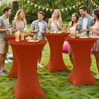 Spandex Cocktail Table Covers 4 Pack, Elastic Fitted Stretch Table Cloth, Round High Top Tablecloths for Bar, alternate view