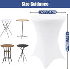 Spandex Cocktail Table Covers 6 Pack, Elastic Fitted Stretch Table Cloth, Round High Top Tablecloths for Bar, alternate view