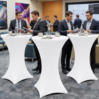 Spandex Cocktail Table Covers 6 Pack, Elastic Fitted Stretch Table Cloth, Round High Top Tablecloths for Bar, alternate view