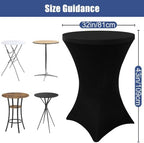 Spandex Cocktail Table Covers 6 Pack, Elastic Fitted Stretch Table Cloth, Round High Top Tablecloths for Bar, alternate view