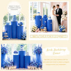Spandex Cylinder Pedestal Stand Covers for Party Set of 3 Spandex Cylinder Covers Royal Blue Round Plinth Cover, alternate