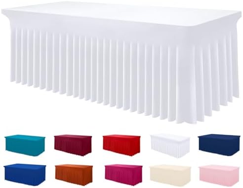 Spandex Elastic Fitted Table Cloth Skirt for 2.5FT Rectangle Table