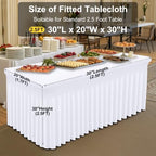 Spandex Elastic Fitted Table Cloth Skirt for 2.5FT Rectangle Table, alternate view 3