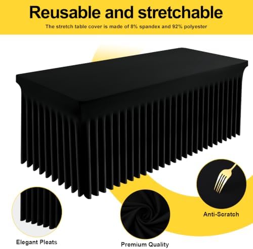 Spandex Elastic Fitted Table Cloth Skirt for 3FT Rectangle Table, alternate view 4