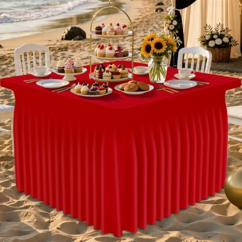 Spandex Elastic Fitted Table Cloth Skirt for 3FT Square Table, alternate view 2