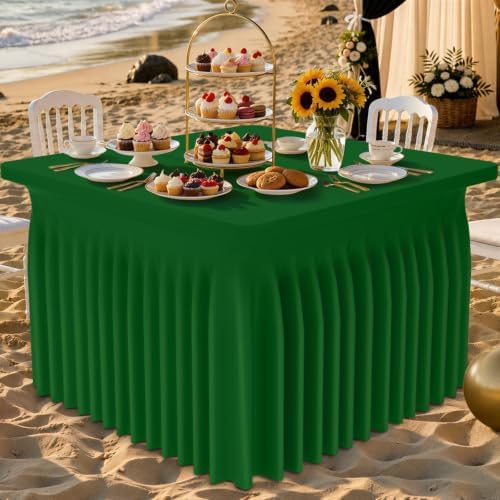Spandex Elastic Fitted Table Cloth Skirt for 4FT Square Table, alternate view 2