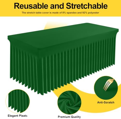 Spandex Elastic Fitted Table Cloth Skirt for 4FT Square Table, alternate view 4