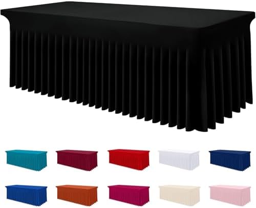 Spandex Elastic Fitted Table Cloth Skirt for 5FT Rectangle Table