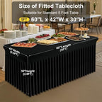 Spandex Elastic Fitted Table Cloth Skirt for 5FT Rectangle Table, alternate view 3