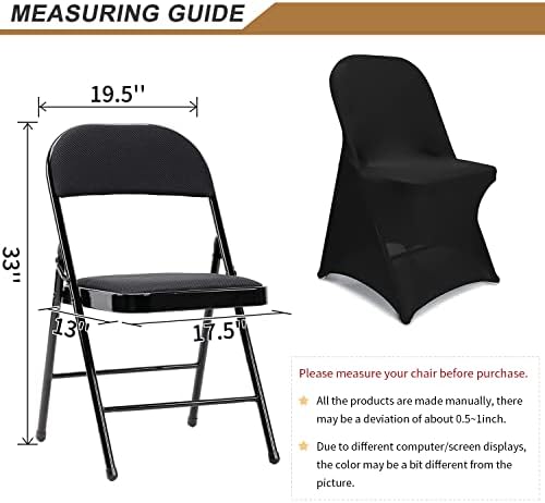 Spandex Folding Chair Covers, Black Folding Chair Slipcovers 20 PCS, Universal Fitted Chair Slipcovers for, alternate view 2