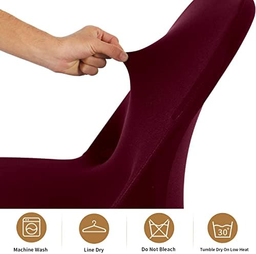 Spandex Folding Chair Covers, Burgundy Folding Chair Covers 6 PCS, Universal Fitted Chair Slipcovers for, alternate view 3