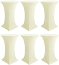 Spandex Ivory Cocktail Table Covers for 30-32 Inch High Top Pub 6 Pack