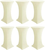 Spandex Ivory Cocktail Table Covers for 30-32 Inch High Top Pub 6 Pack