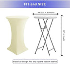 Spandex Ivory Cocktail Table Covers for 30-32 Inch High Top Pub 6 Pack, alternate view 3