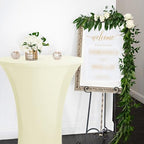 Spandex Ivory Cocktail Table Covers for 30-32 Inch High Top Pub 6 Pack, alternate view 4