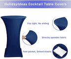 Spandex Navy Cocktail Table Covers for 30-32 Inch High Top Pub 2 Pack, alternate view 4