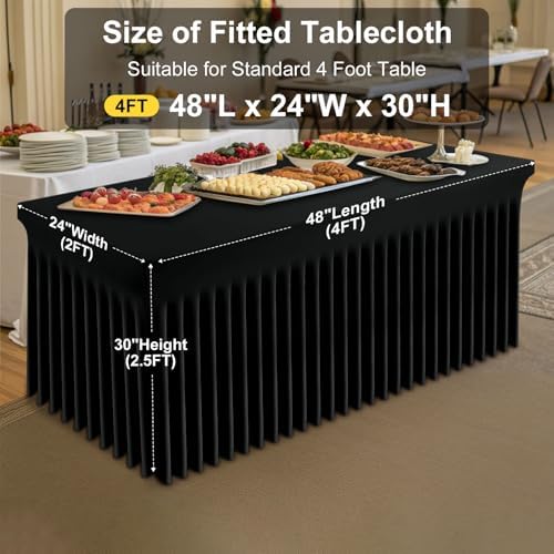 Spandex Open Back Tablecloth, Elastic Fitted Stretch Tablecloth for 4FT Rectangle Tables, Waterproof Washable, alternate view
