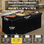 Spandex Open Back Tablecloth, Elastic Fitted Stretch Tablecloth for 5FT Rectangle Tables, Waterproof Washable, alternate view